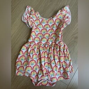 Little Sleepies Color Rainbow Pattern Twirl Bodysuit Dress